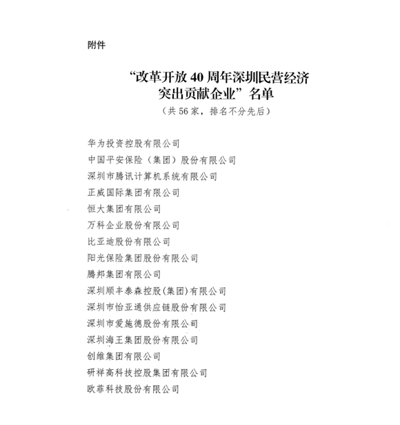 喜讯，HJC黄金城供应链荣获“改革开放40周年深圳民营经济突出贡献企业”称号  